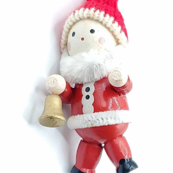 5 Wooden Ornaments Christmas Holiday Decorations Santa Snowman Tree great shape - Picture 4 of 12
